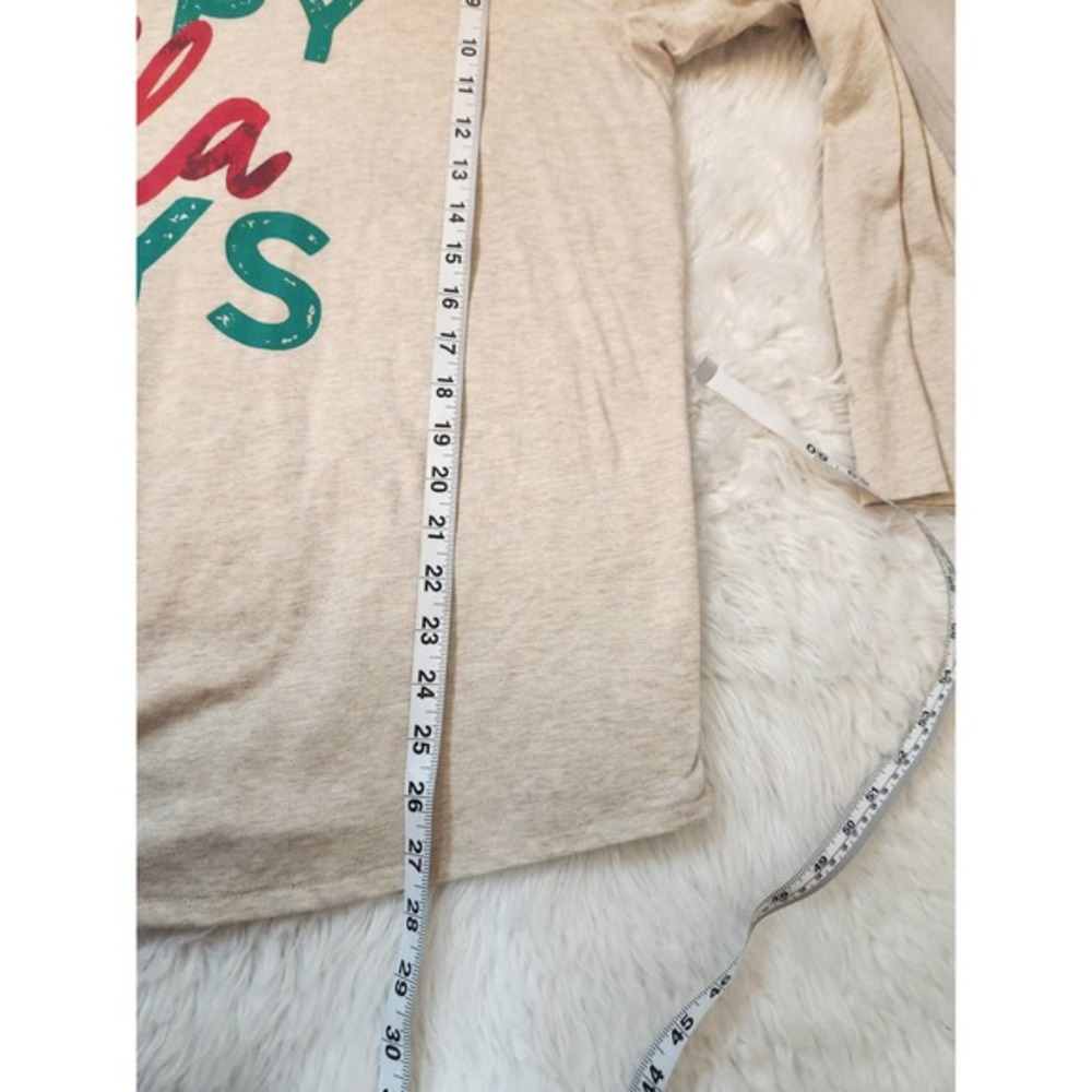 Evri Womens Cream Solid V-Neck Super Soft‎ Long Sleeve Every Day T-Shirt Size 1X - Picture 5 of 5
